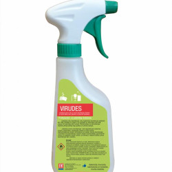 Dezinfekcijas līdzeklis rokām un virsmām VIRUDES ar izsmidzinātāju 0.6 l
