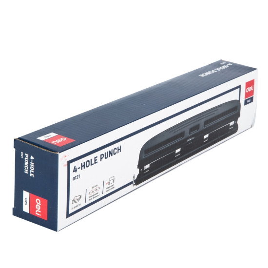 Дырокол Deli Pro E0121, Multicolor, Точное 4-х-отверстное перфорирование