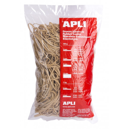 Kancelejas gumijas Apli Ø160mmx3mm, 1kg, brūnas