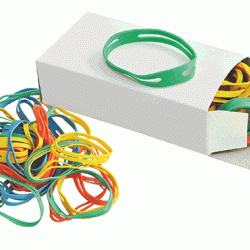 *Kancelejas gumijas Q-Connect Ø150mmx11mm, X-veida,100g), asorti