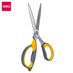 Šķēres Deli 77760 21cm, pelēkas ar dzeltenu/zilu