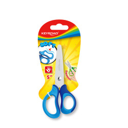 Šķēres bērniem Keyroad 13cm, ergonomiskas, mīksti rokturi, asorti