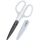 *Šķēres PLUS FITCUT CURVE FLUORINE 17.4 cm, baltas ar pelēku