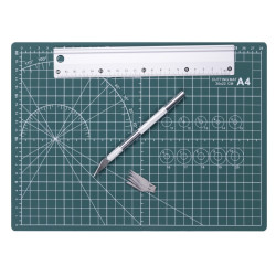*Paliktnis griešanai GIMBOO 30X22cm komplektā ar al.lineālu un nazi
