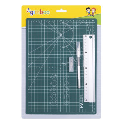 *Paliktnis griešanai GIMBOO 30X22cm komplektā ar al.lineālu un nazi