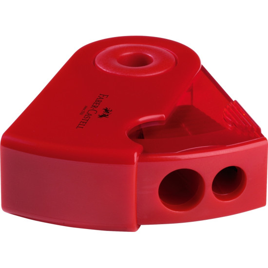 Точилка Faber-Castell Sleeve Twin, с контейнером, Red/Blue