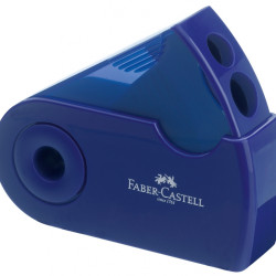 Точилка Faber-Castell Sleeve Twin, с контейнером, Red/Blue