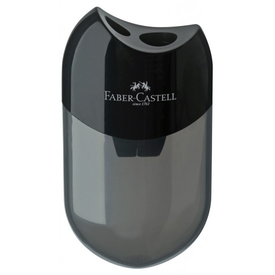 Zīmuļu asināmais Faber-Castell,  divi diametri, ar konteineru, melns