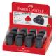 Zīmuļu asināmais Faber-Castell Sleeve Mini, viens diametrs, ar konteineru, melns