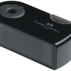 Zīmuļu asināmais Faber-Castell Sleeve Mini, viens diametrs, ar konteineru, melns