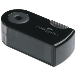 Zīmuļu asināmais Faber-Castell Sleeve Mini, viens diametrs, ar konteineru, melns