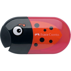 Точилка Faber-Castell "Божья Коровка", Red, двойная, со встроенным ластиком