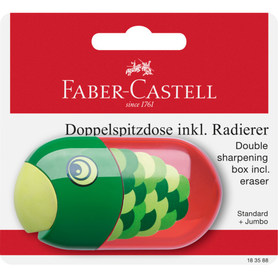 Точилка Faber-Castell Рыбка, Blue, Со встроенным ластиком