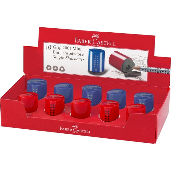 Zīmuļu asināmais Faber-Castell Grip 2001 Mini viens diametrs un konteineru, asorti