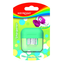 Точилка для карандашей Keyroad Compact 2-Hole с контейнером, Multicolor