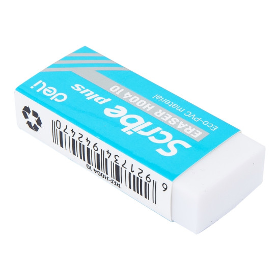 Dzēšgumija Deli Scribe Plus Eco-PVC, 60x24x12mm, balta