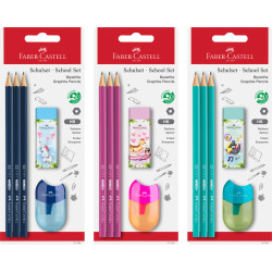 Zīmuļu komplekts Faber-Castell 1111 HB, ar dzēšgumiju un asināmo, asorti
