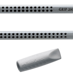 Dzēšgumija-uzgalis zīmulim Faber-Castell Grip 2001, 2gab/iep, pelēka