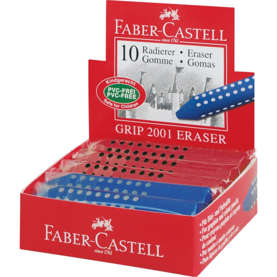Dzēšgumija Faber-Castell Triangular Grip 2001, sarkana/zila