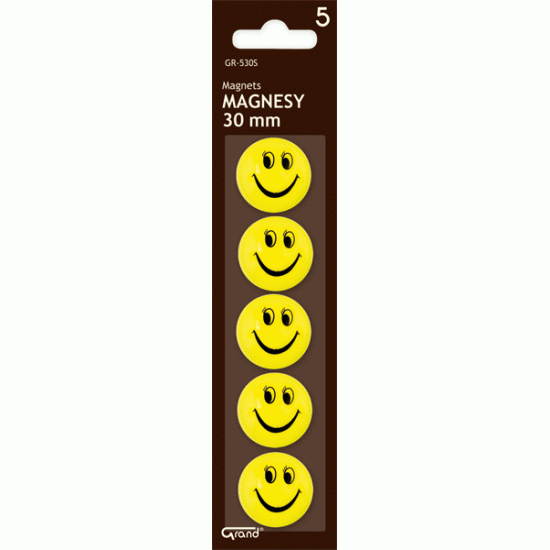 Magnēti baltajām tāfelēm GRAND SMILE, d=30 (5)
