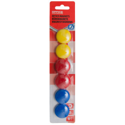 *Magnēti tāfelēm OFFICE PRODUCT, 30mm, 6gab/iep,  asorti