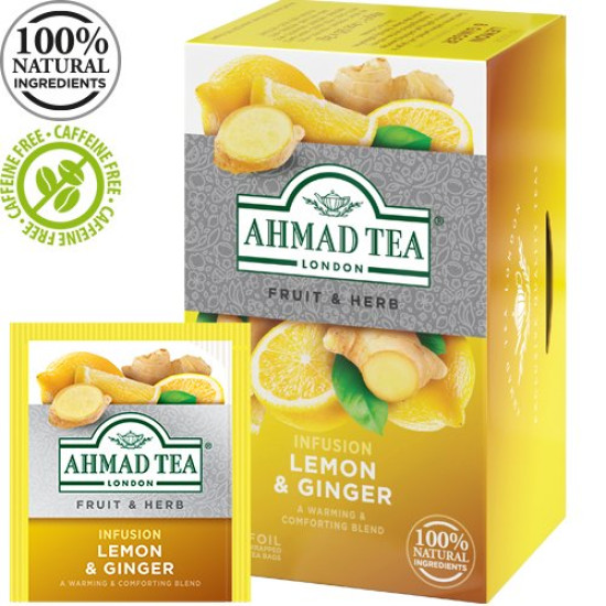 Травяной чай Ahmad Tea Лимон & Имбирь, Multicolor, 20x2г