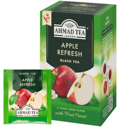 Melnā tēja Ahmad Tea Apple Refresh, ābolu, 20gabx2gr, folijā