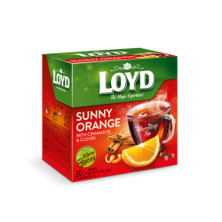 Augļu tēja Loyd Pyramids Sunny Orange Cinnamon&Cloves, ar sildošu efektu, 20gab.x2g