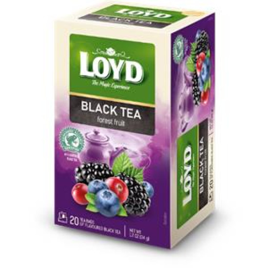 Melnā tēja Loyd Forest Fruit, 20gab.x1.7g