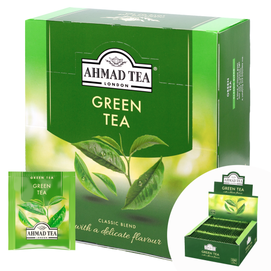 Zaļā tēja Ahmad Alu Green Pure, folija iepakojumā, 100gab