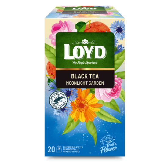 Melnās un zaļās tējas maisījums Loyd Moonlight Garden, 20gab.x1.75g