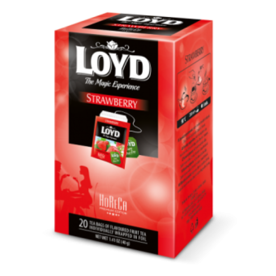 *Augļu tēja LOYD ar zemenēm, 20 maisiņi