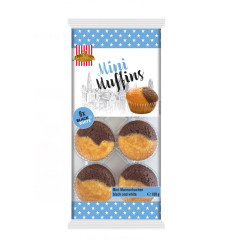 Mini mafini 180g, 8gab., melnbalti