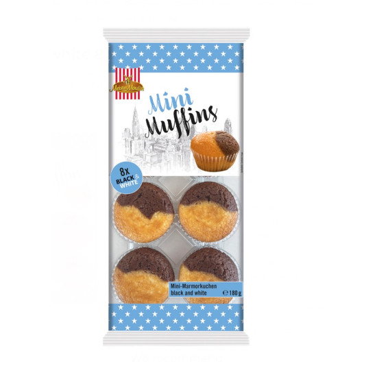 Mini mafini 180g, 8gab., melnbalti