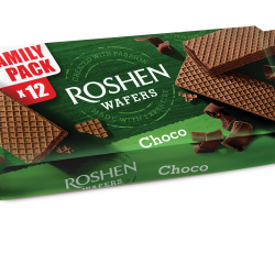 Vafeles ROSHEN WAFERS ar šokolādes krēma pildījumu, 216g