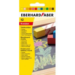 Tāfeļu krīts EberhardFaber, taisnstūra, 12gab/iep, asorti