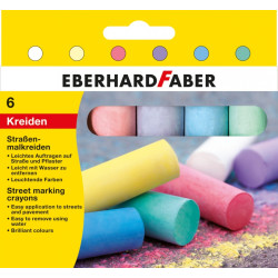 Asfalta krīts EberhardFaber apaļš, 6gab/iep, asorti