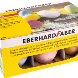 Asfalta krīts EberhardFaber olas formā, 6gab/iep, asorti