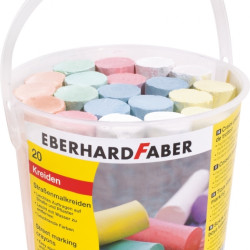 Asfalta krīts EberhardFaber, apaļš, 20gab/iep, asorti