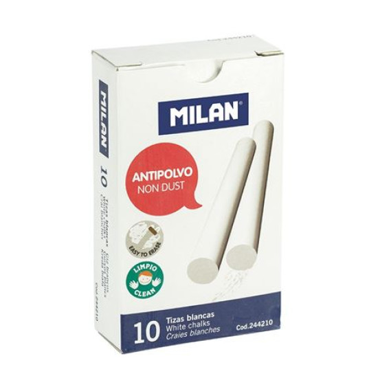 Krīts Milan dust free, 10gab/iep, balts