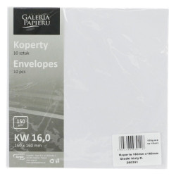 Krāsainas aploksnes Galeria Papieru, 160x160mm, 150 g/m², 10 gab/iep, white