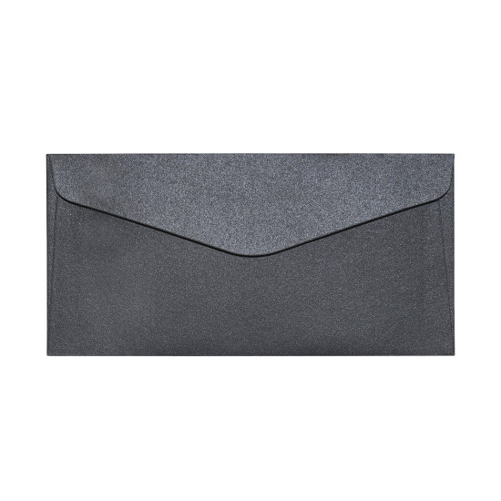Krāsainas aploksnes Galeria Papieru Pearl DL, 150g/m², 10gab/iep., Black