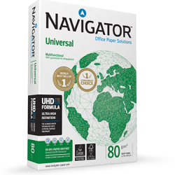 Papīrs Navigator Universal A4, 80g/m², 500 loksnes, balts