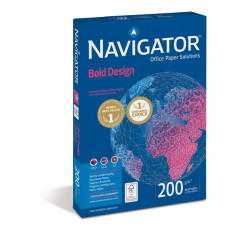 Papīrs Navigator Bold Design A4, 200g/m², 150 loksnes, balts
