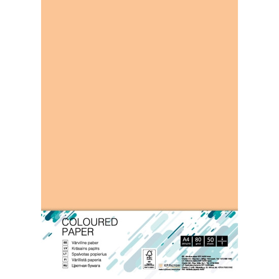 *Krāsains papīrs College A4 80g/m², 50 loksnes, GO22, Gold