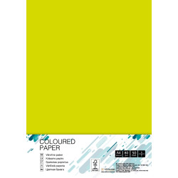 Krāsains papīrs College A4 80g/m², 50 loksnes, Neon Yellow