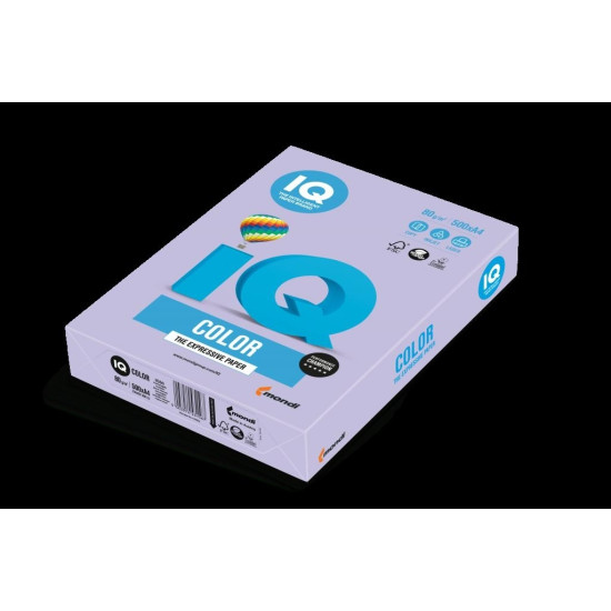 Krāsains papīrs IQ A4, 80g/m², 500 loksnes, LA12, Lavender