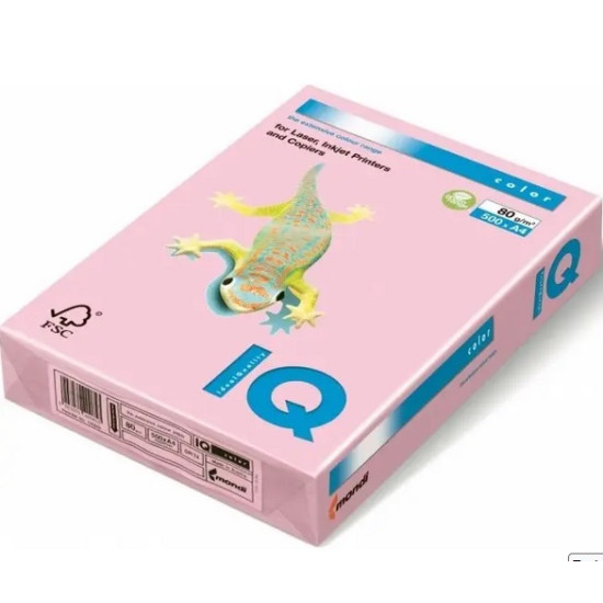 Krāsains papīrs IQ A4 160g/㎡, 250 loksnes, OPI74, Flamingo pink