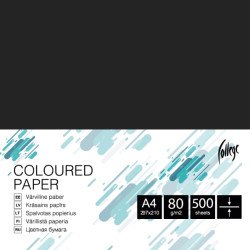 Krāsains papīrs College A4 80g/m², 500 loksnes, CC54, Black