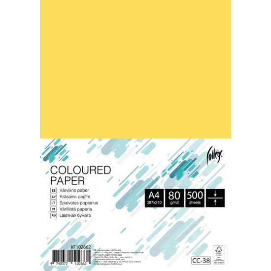 Krāsains papīrs College A4 80g/m², 500 loksnes, CC38, Goosebumps